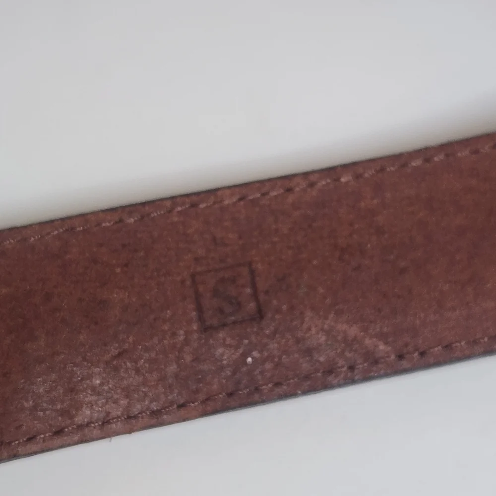 Vintage FOSSIL Beaded Leather Belt Small Brass Buckle | Multicolor Seed Beads